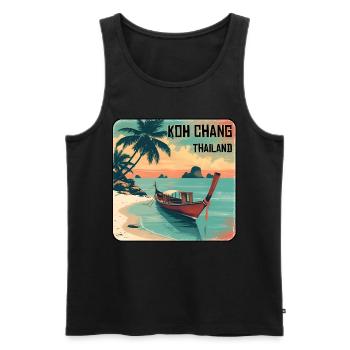 Koh Chang - Männer Premium Bio Tank Top - Schwarz - Vorne - AI Model Male 178 light (178cm)