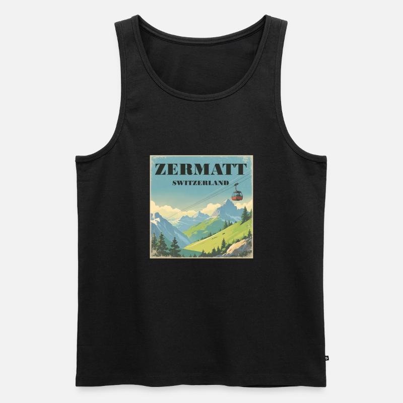 Zermatt - Männer Premium Bio Tank Top - Schwarz