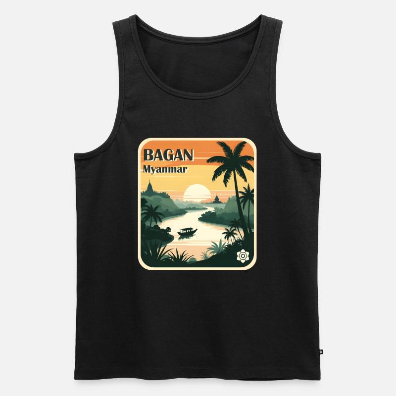 Bagan Myanmar - Männer Premium Bio Tank Top - Schwarz