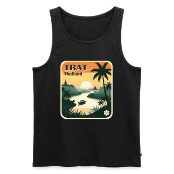 Trat Thailand - Männer Premium Bio Tank Top - Schwarz - Vorne - AI Model Male 178 light (178cm)