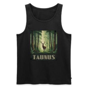 Taunus Hirsch - Männer Premium Bio Tank Top - Schwarz - Vorne - AI Model Male 178 light (178cm)