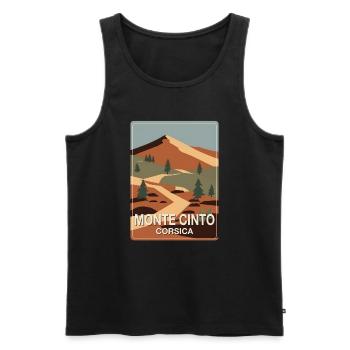 Monte Cinto Corsica - Männer Premium Bio Tank Top - Schwarz - Vorne - AI Model Male 178 light (178cm)