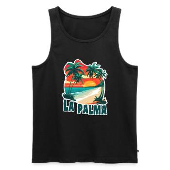 La Palma Kanaren - Männer Premium Bio Tank Top - Schwarz - Vorne - AI Model Male 178 light (178cm)
