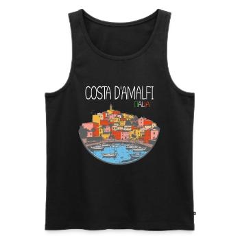 Amalfi Küste Italien - Männer Premium Bio Tank Top - Schwarz - Vorne - AI Model Male 178 light (178cm)