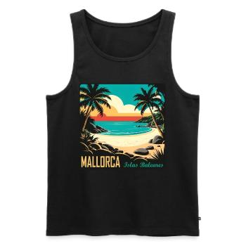 Mallorca Balearen - Männer Premium Bio Tank Top - Schwarz - Vorne - AI Model Male 178 light (178cm)