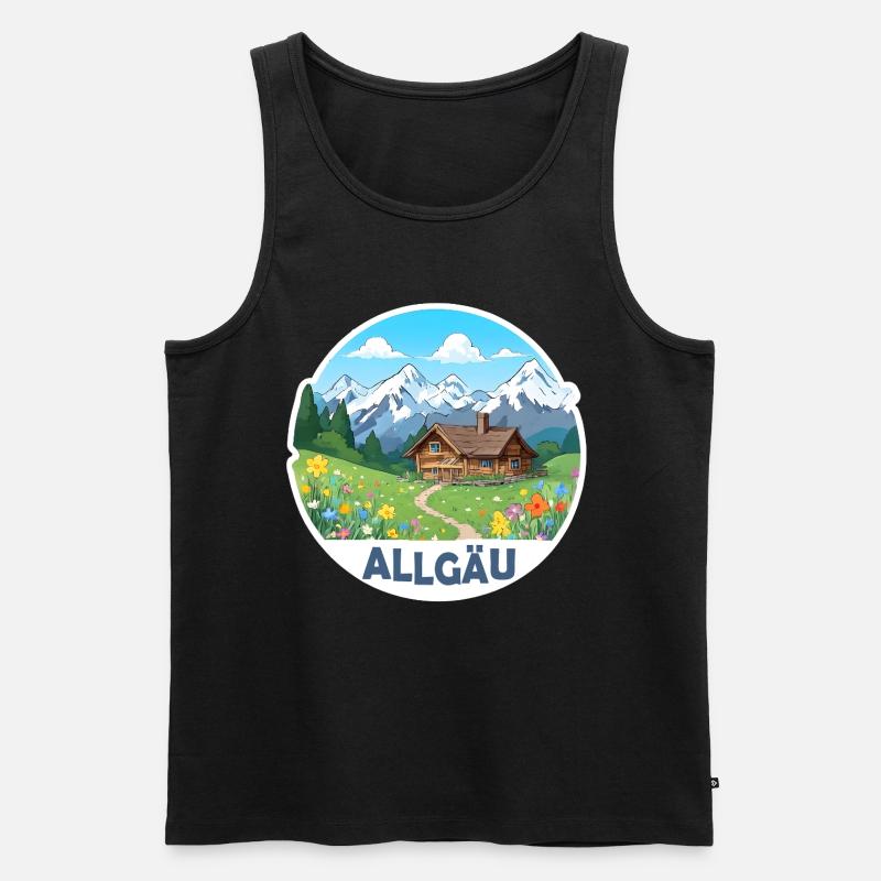Allgäu Alpen - Männer Premium Bio Tank Top - Schwarz