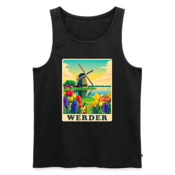 Werder Havel Windmühle - Männer Premium Bio Tank Top - Schwarz - Vorne - AI Model Male 178 light (178cm)