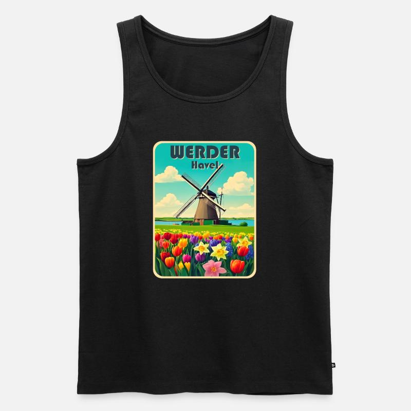 Werder Havel Windmühle - Männer Premium Bio Tank Top - Schwarz