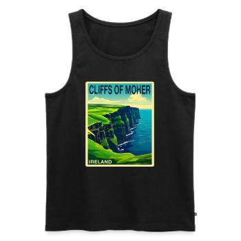 falaises de moher Irlande - Débardeur bio Premium Homme - noir - Devant - Michal (187cm)