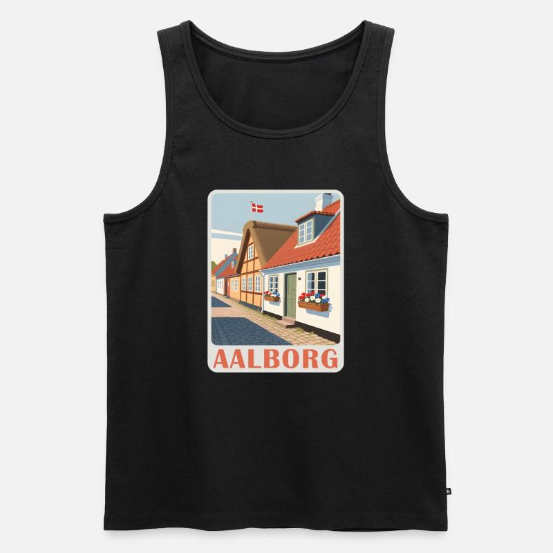 Aalborg Dänemark - Männer Premium Bio Tank Top - Schwarz