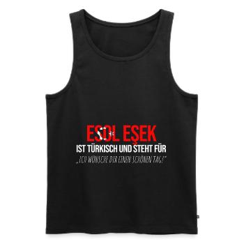 Esol Esek Türke Türkei Türken Dummer Spruch - Männer Premium Bio Tank Top - Schwarz - Vorne - AI Model Male 178 light (178cm)