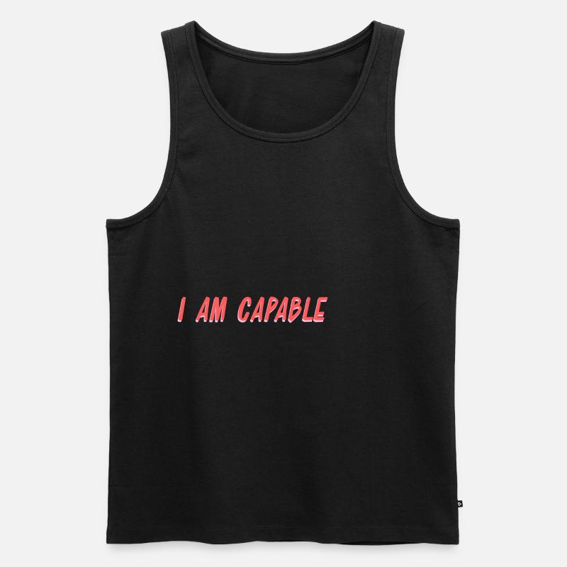 Ich bin fähig Selbstvertrauen Geschenk - Männer Premium Bio Tank Top - Schwarz