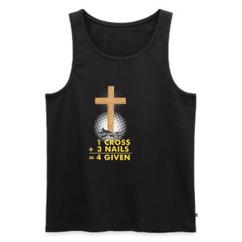 Witziges Religion Jesus Vergebung Christ Geschenk - Männer Premium Bio Tank Top - Schwarz - Vorne - AI Model Male 178 light (178cm)