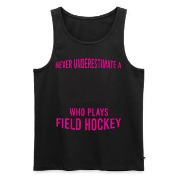 Girl Who Plays Field Hockey Gift Field Hockey - Men's Premium Organic Tank Top - black - Front - AI Model Male 178 light (178cm)