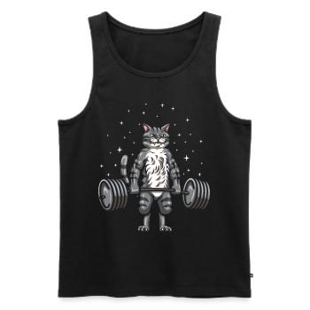 Powerlifter Strongman - Men's Premium Organic Tank Top - black - Front - Michal (187cm)