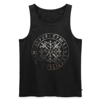 Valknut, symbol Odin, runes | Viking Nordic - Men's Premium Organic Tank Top - black - Front - Michal (187cm)
