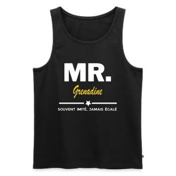 MR. souvent imité, jamais égalé Grenadine - Débardeur bio Premium Homme - noir - Devant - Michal (187cm)