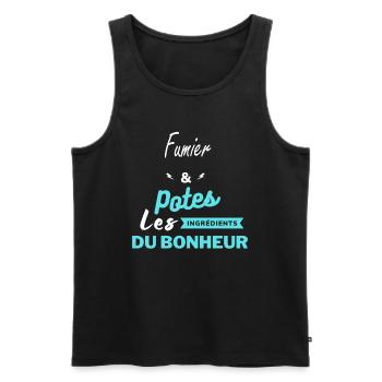 potes les ingrédients du bonheur Fumier - Débardeur bio Premium Homme - noir - Devant - Michal (187cm)