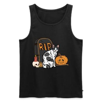 Süße Japanese Bobtail Halloween Katze - Männer Premium Bio Tank Top - Schwarz - Vorne - Michal (187cm)