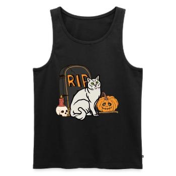 Süße Burmilla Halloween Katze - Männer Premium Bio Tank Top - Schwarz - Vorne - Michal (187cm)