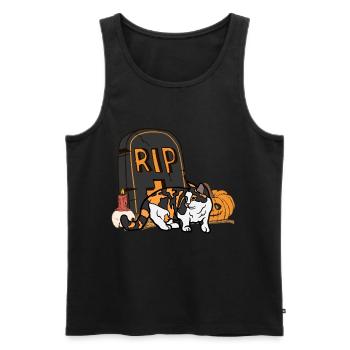 Süße Munchkin Halloween Katze für Halloween - Männer Premium Bio Tank Top - Schwarz - Vorne - AI Model Male 178 light (178cm)