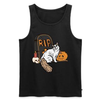 Cute Turkish Van Halloween Cat - Men's Premium Organic Tank Top - black - Front - Michal (187cm)
