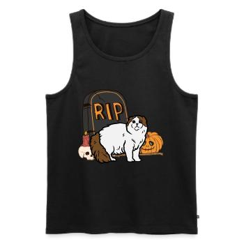 Cute Scottish Folding Ear Cat Halloween Cat - Men's Premium Organic Tank Top - black - Front - Michal (187cm)