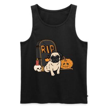 Süßer Mops Halloween Kostüm Hund - Männer Premium Bio Tank Top - Schwarz - Vorne - Michal (187cm)
