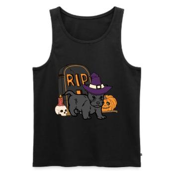 Mignon terrier écossais Halloween Lover Kawaii - Débardeur bio Premium Homme - noir - Devant - Michal (187cm)