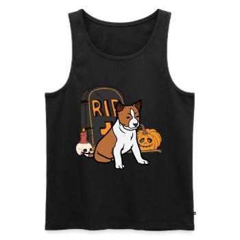 Basenji Halloween Kostüm Hund - Männer Premium Bio Tank Top - Schwarz - Vorne - AI Model Male 178 light (178cm)