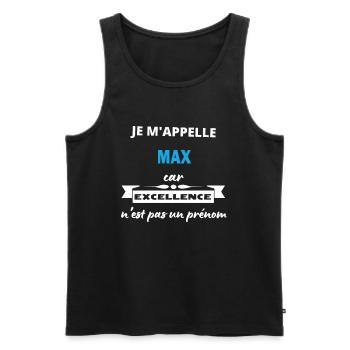Je m'appelle excellence Max - Débardeur bio Premium Homme - noir - Devant - Michal (187cm)