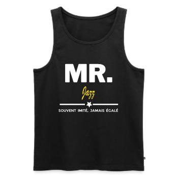 MR. souvent imité, jamais égalé Jazz - Débardeur bio Premium Homme - noir - Devant - Michal (187cm)