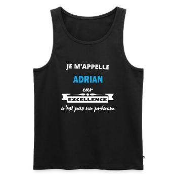 Je m'appelle excellence Adrian - Débardeur bio Premium Homme - noir - Devant - AI Model Male 178 light (178cm)