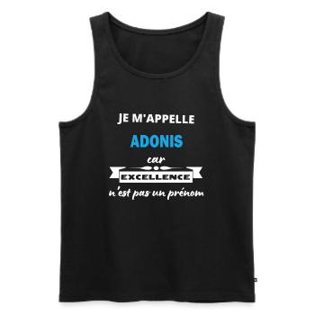 Je m'appelle excellence Adonis - Débardeur bio Premium Homme - noir - Devant - Michal (187cm)
