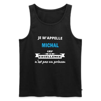Je m'appelle excellence Michal - Débardeur bio Premium Homme - noir - Devant - Michal (187cm)