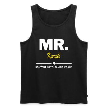 MR. souvent imité, jamais égalé Karaté - Débardeur bio Premium Homme - noir - Devant - Michal (187cm)