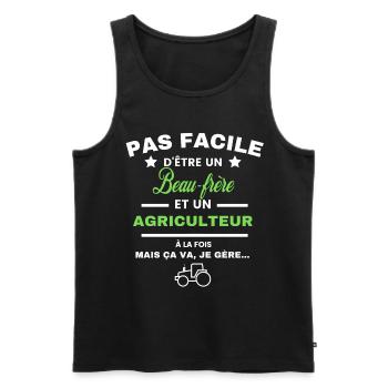 pas facile d'être agriculteur et Beau-frère - Débardeur bio Premium Homme - noir - Devant - Michal (187cm)