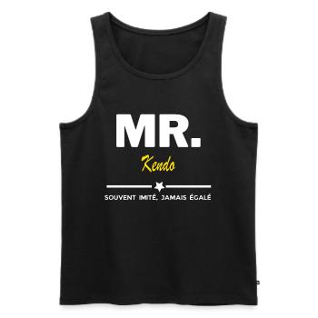 MR. souvent imité, jamais égalé Kendo - Débardeur bio Premium Homme - noir - Devant - Michal (187cm)