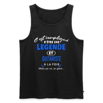 humour Légende et GUITARISTE cadeau - Débardeur bio Premium Homme - noir - Devant - Michal (187cm)