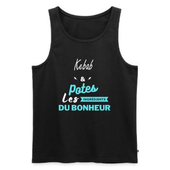 potes les ingrédients du bonheur Kebab - Débardeur bio Premium Homme - noir - Devant - Michal (187cm)