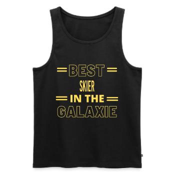 Meilleur skieur de tous les temps dans la galaxie - Débardeur bio Premium Homme - noir - Devant - Michal (187cm)