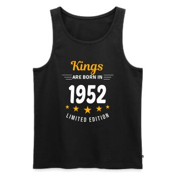 Kings ARE BORN IN 1952 - Men's Premium Organic Tank Top - black - Front - Michal (187cm)