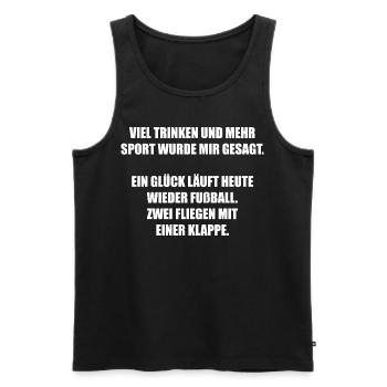 lustiger witziger Fußball Fussball Spruch Sprüche - Männer Premium Bio Tank Top - Schwarz - Vorne - Michal (187cm)