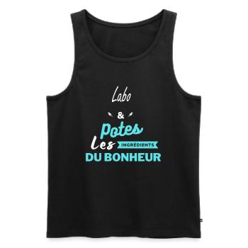 potes les ingrédients du bonheur Labo - Débardeur bio Premium Homme - noir - Devant - Michal (187cm)