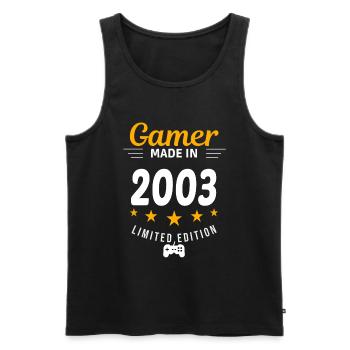Gamer aus dem Jahr 2003 - Männer Premium Bio Tank Top - Schwarz - Vorne - AI Model Male 178 light (178cm)