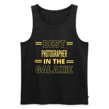 Meilleur photographe de tous les temps dans la galaxie - Débardeur bio Premium Homme - noir - Devant - AI Model Male 178 light (178cm)