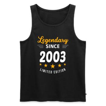 Legendär seit 2003 - Männer Premium Bio Tank Top - Schwarz - Vorne - AI Model Male 178 light (178cm)