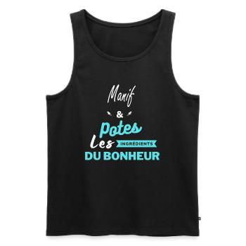 potes les ingrédients du bonheur Manif - Débardeur bio Premium Homme - noir - Devant - Michal (187cm)