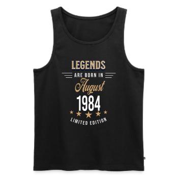 Legends are born in August 1984 - Men's Premium Organic Tank Top - black - Front - Michal (187cm)