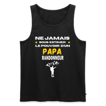 ne jamais sous estimer RANDONNEUR papa - Men's Premium Organic Tank Top - black - Front - Michal (187cm)